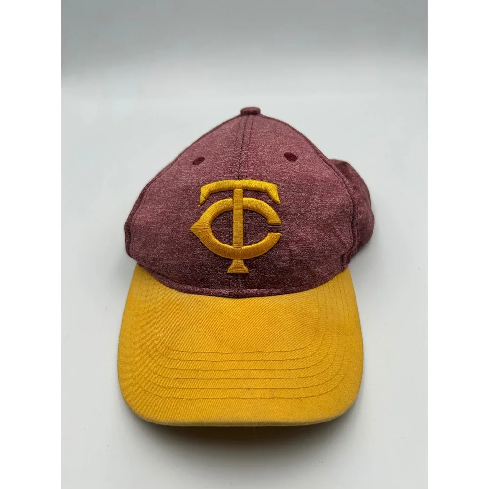Minnesota Twins Melonwear Snapback Hat Maroon‎ Yellow TC Logo Baseball Cap